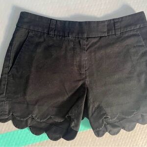 J. Crew Size 0 Black Scalloped Hem Women Shorts